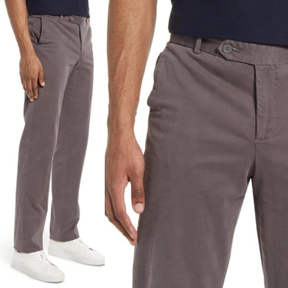 NEW Nordstrom Tech Smart Trim‎ Fit Pants Grey Size 44W Mens 2021 Chino Trousers - Picture 3 of 16